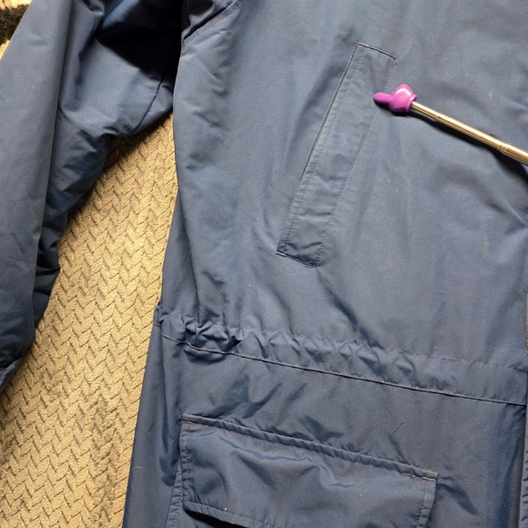 VTG Lands' End Polartec Fleece Lined Insulated Winter Parka‎ Men's XXL Tall Blue - Picture 14 of 16